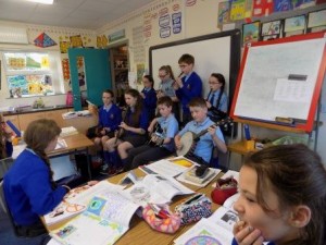 P7 Instrumental Group delighted Sr. Elizabeth by playing the piece they are performing at their Confirmation on the 19th of May.